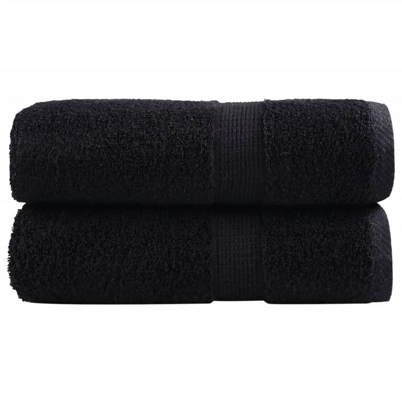 VidaXL asciugamani ospite solund 2 pz 600 g m² 30x50 cm nero