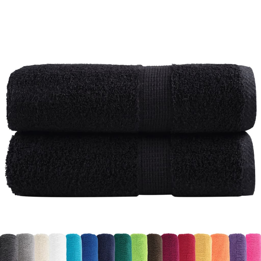 VidaXL toallas para invitados solund 2 uds 600 g m² 30x50 cm negro