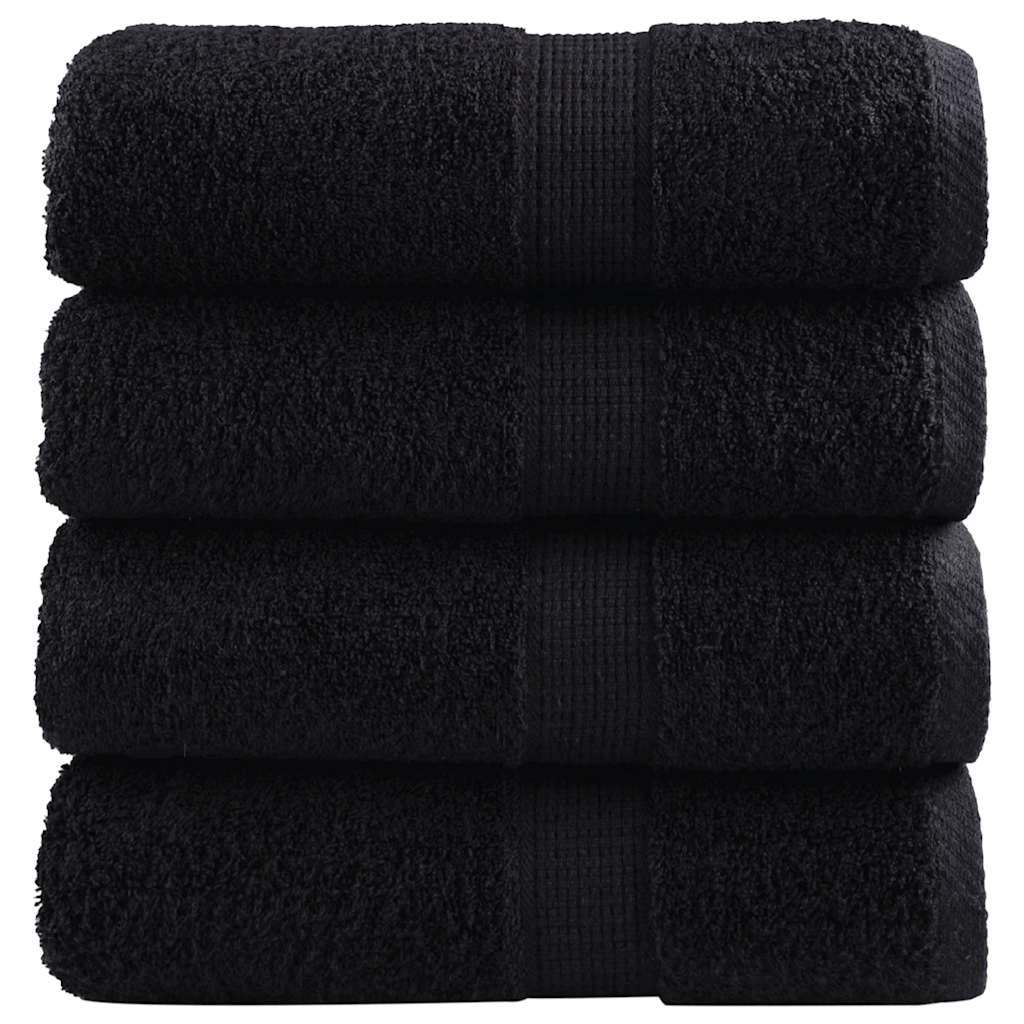 VidaXL asciugamani ospite solund 4 pz 600 g mq 30x50 cm nero