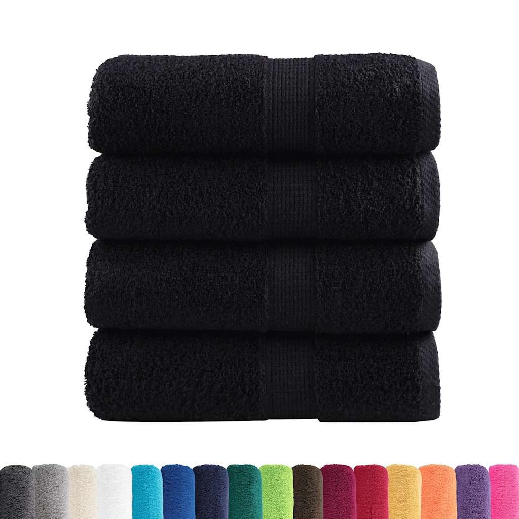 VidaXL asciugamani ospite solund 4 pz 600 g mq 30x50 cm nero