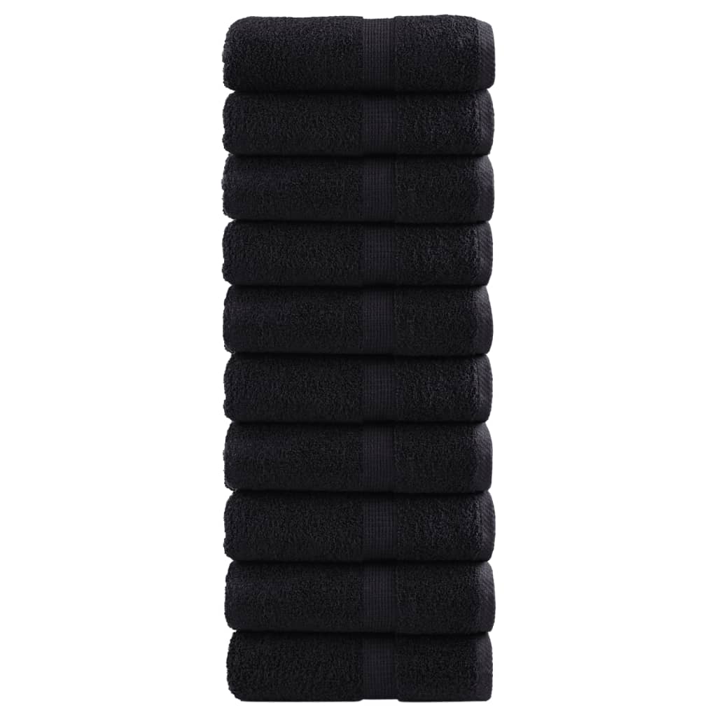 VidaXL asciugamani ospite solund 10 pz 600 g mq 30x50 cm nero