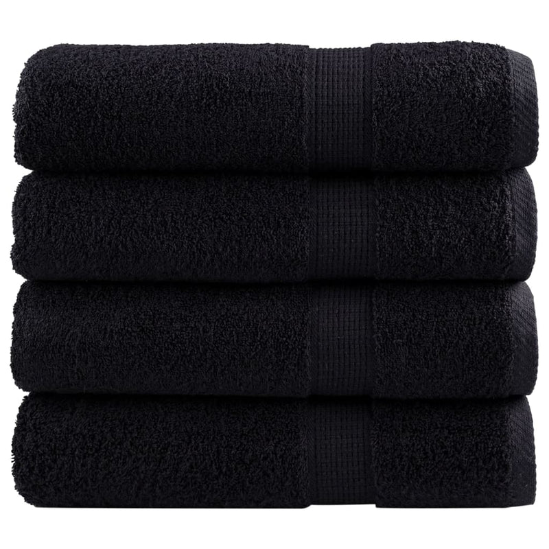 Asciugamani vidaxl solund 4 pezzi 600 g m² 50x100 cm nero