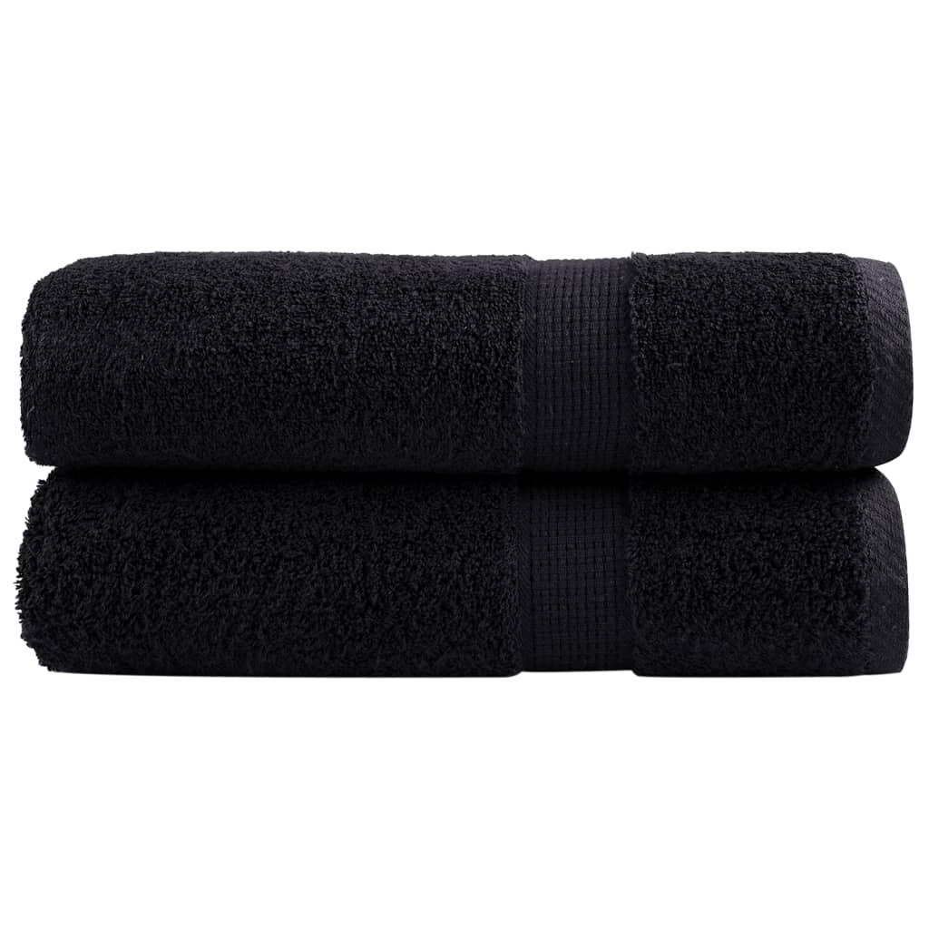 Asciugamani da bagno VidaXL solund 2 pezzi 600 g m² 70x140 cm nero