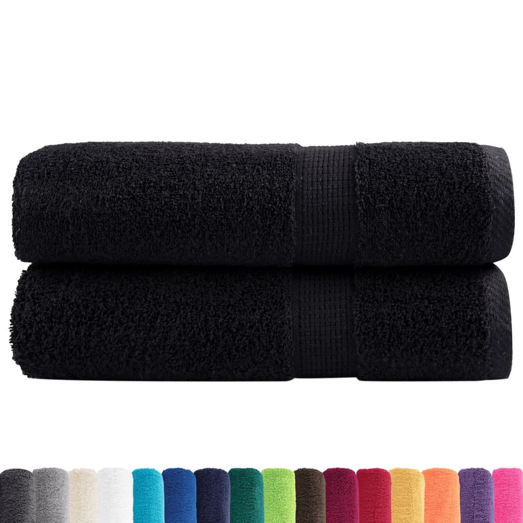 Asciugamani da bagno VidaXL solund 2 pezzi 600 g m² 70x140 cm nero