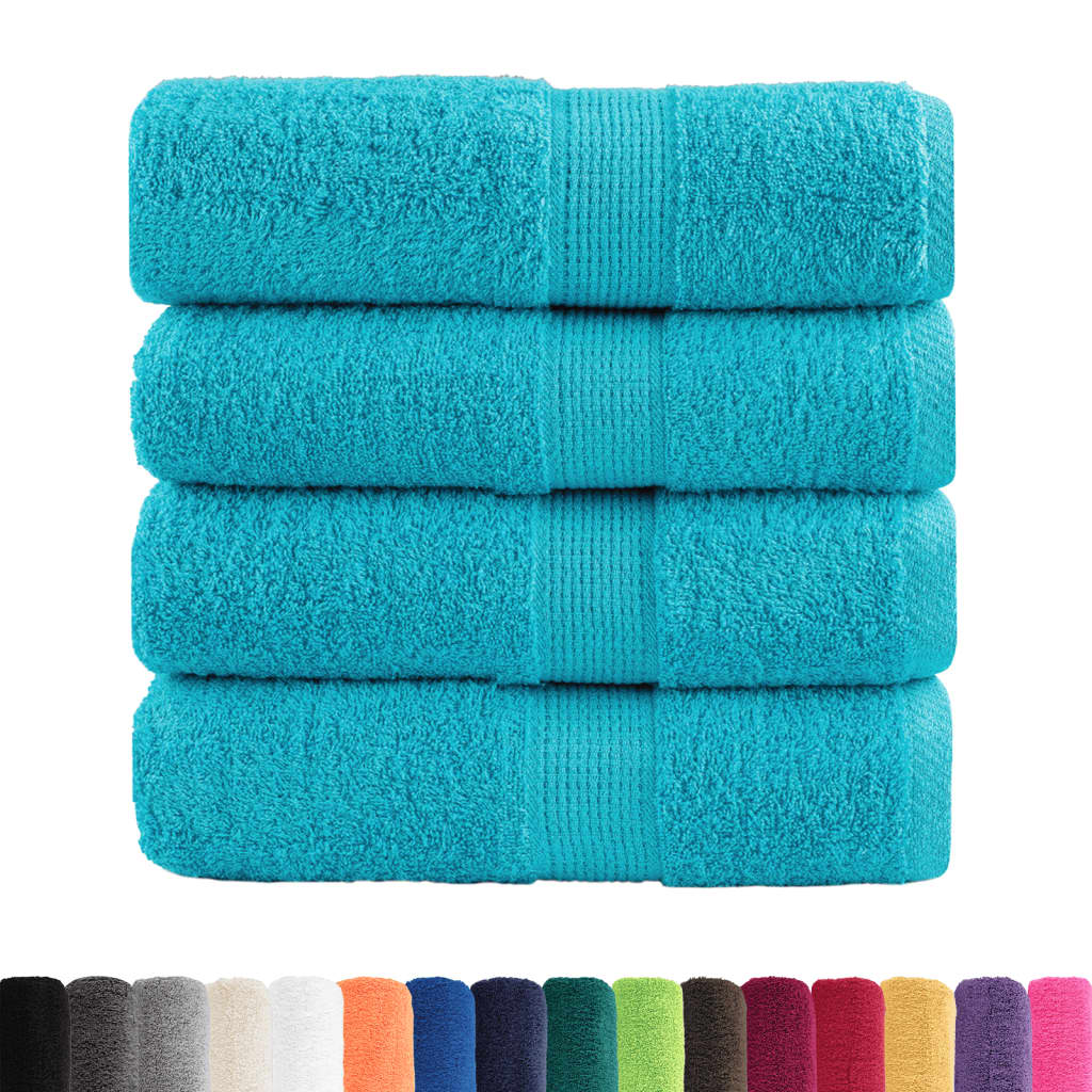 VidaXL toallas para invitados solund 4 piezas 600 g m² 30x50 cm turquesa