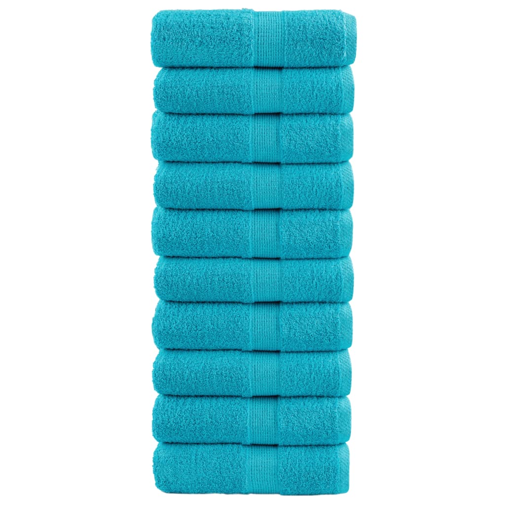 VidaXL toallas para invitados solund 10 uds 600 g m² 30x50 cm turquesa