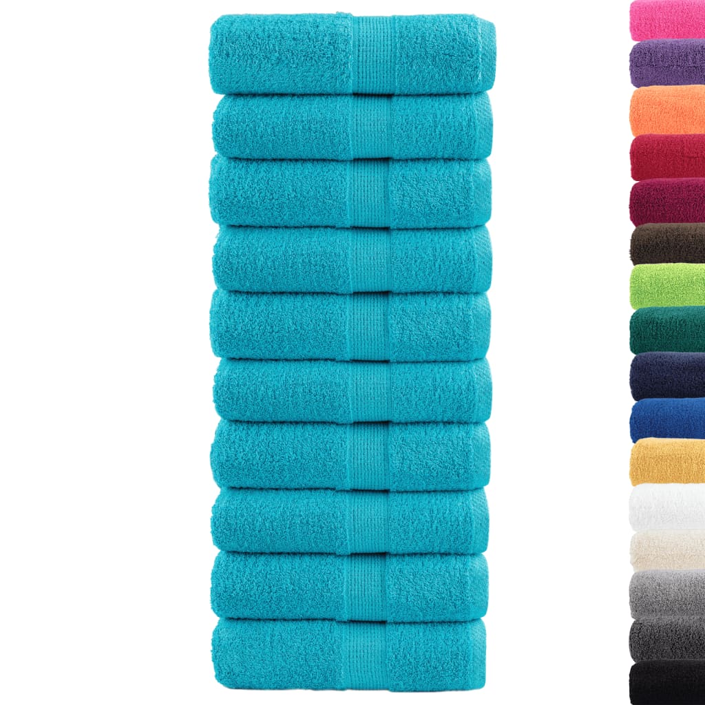 VidaXL toallas para invitados solund 10 uds 600 g m² 30x50 cm turquesa