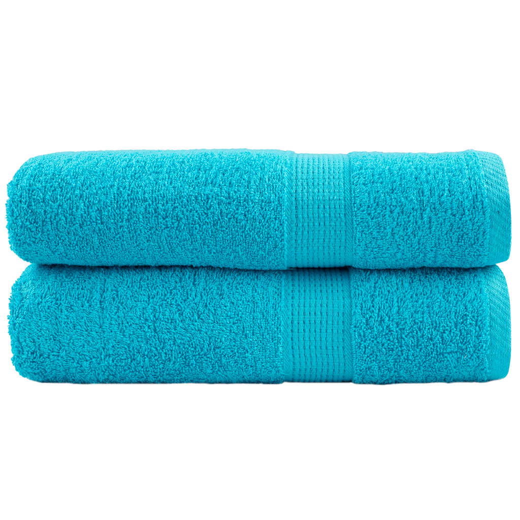Asciugamani Vidaxx solund 2 pz 600 g m² 50x100 cm turchese