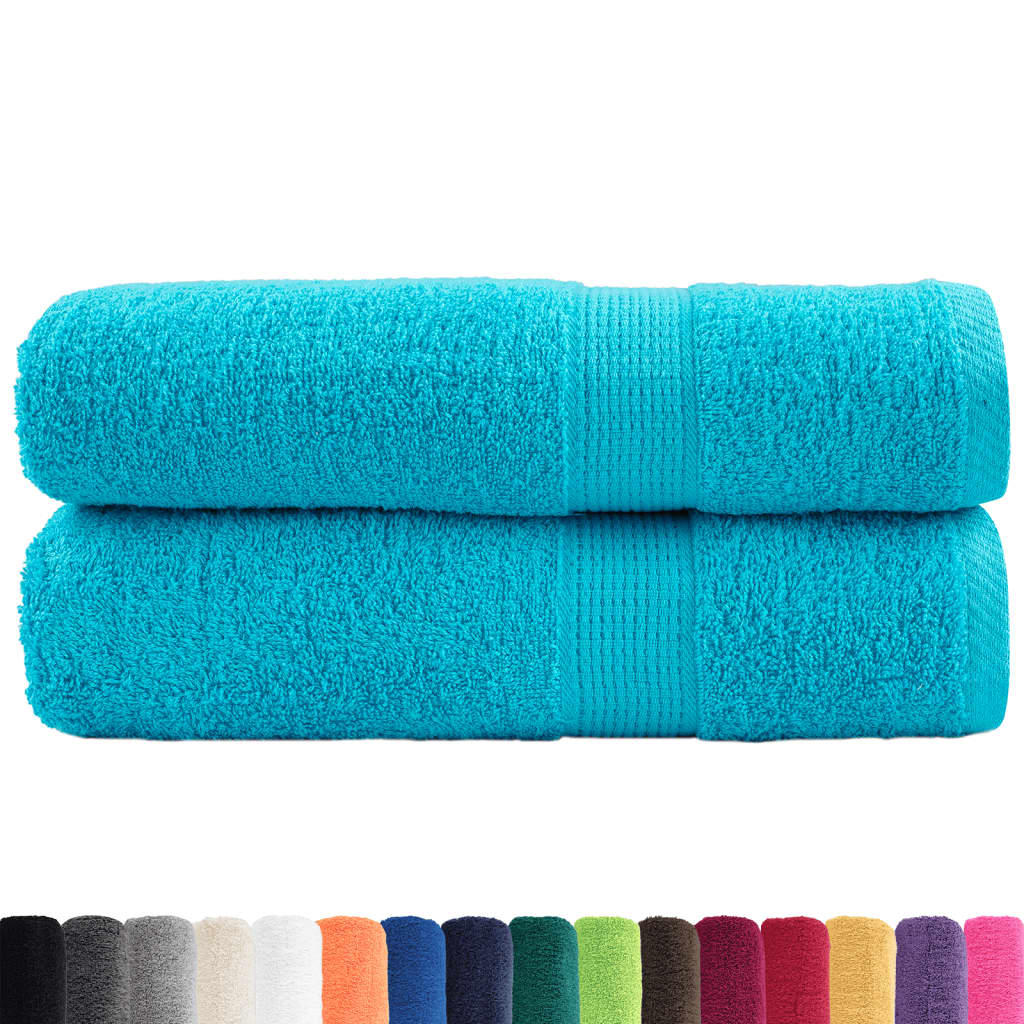Asciugamani Vidaxx solund 2 pz 600 g m² 50x100 cm turchese
