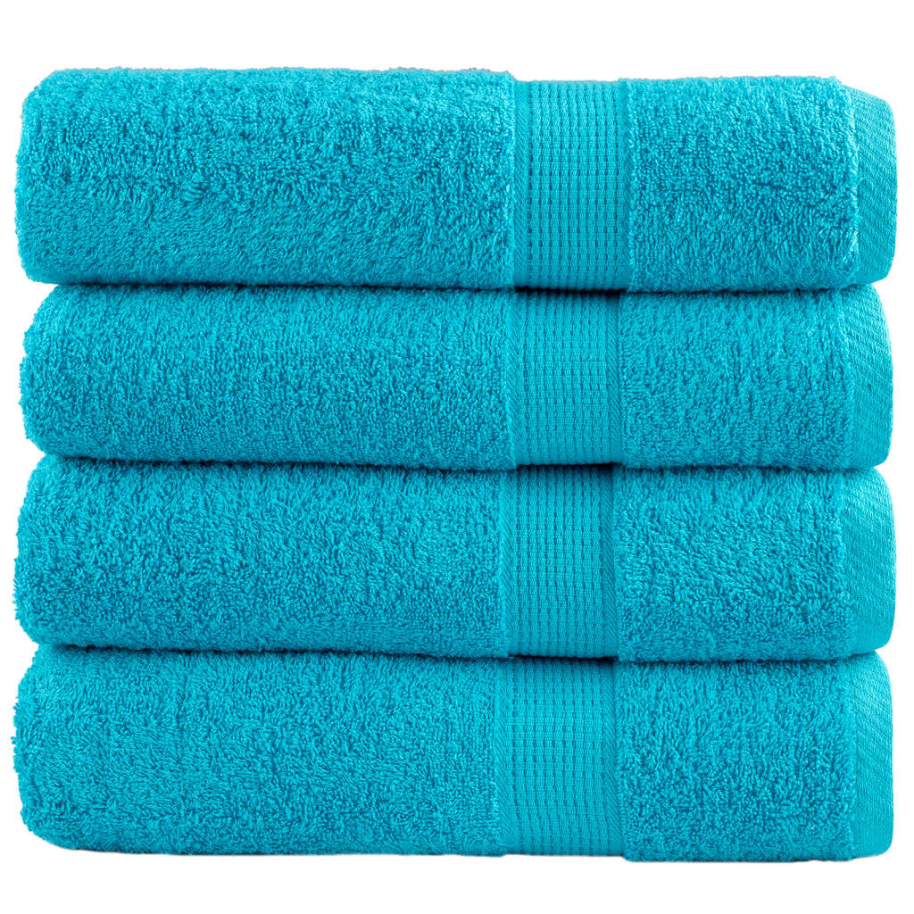Asciugamani da bagno VidaXL solund 4 pezzi 600 g m² 70x140 cm turchese