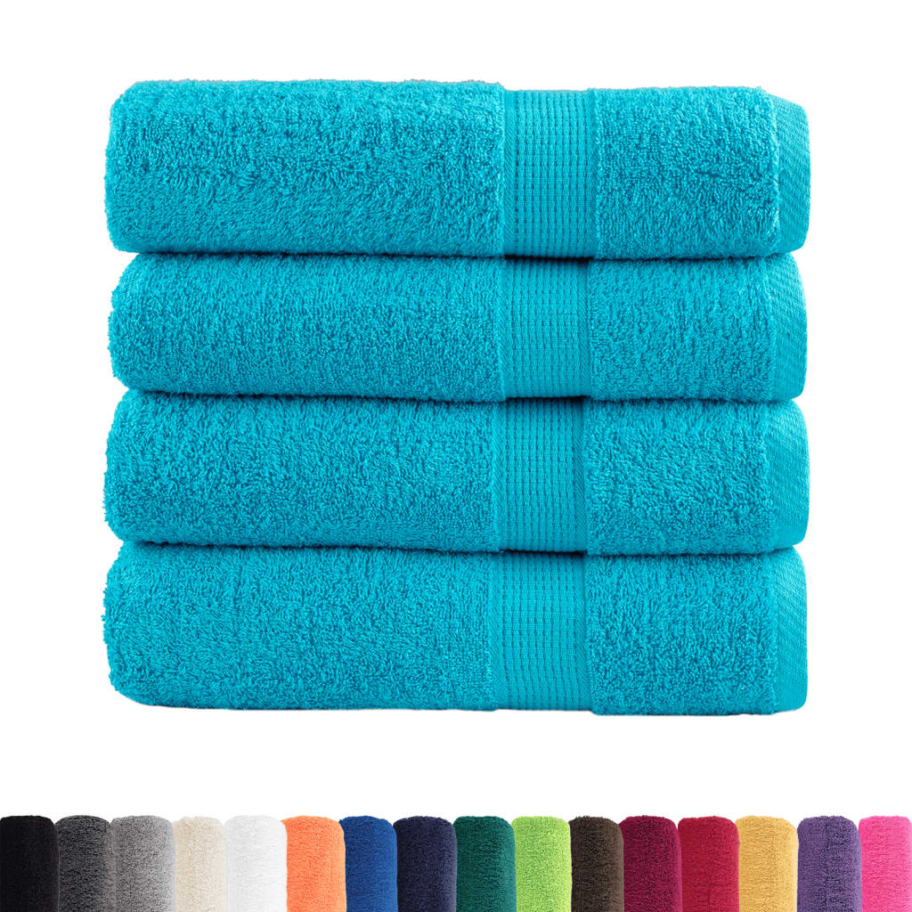 Asciugamani da bagno VidaXL solund 4 pezzi 600 g m² 70x140 cm turchese