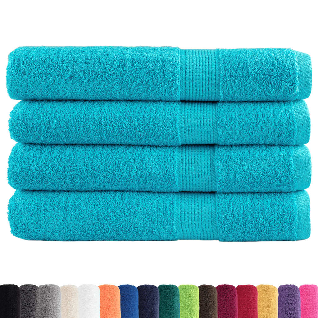 Toallas Vidaxl Solund 4 PCS 600 g m² 100x200 cm turquesa