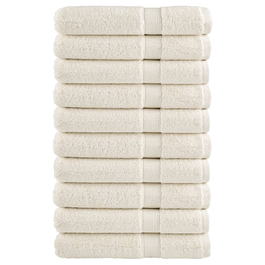 VIDAXL Sauna Cloths Solund 10 pezzi 600 g m² 80x200 cm Crema