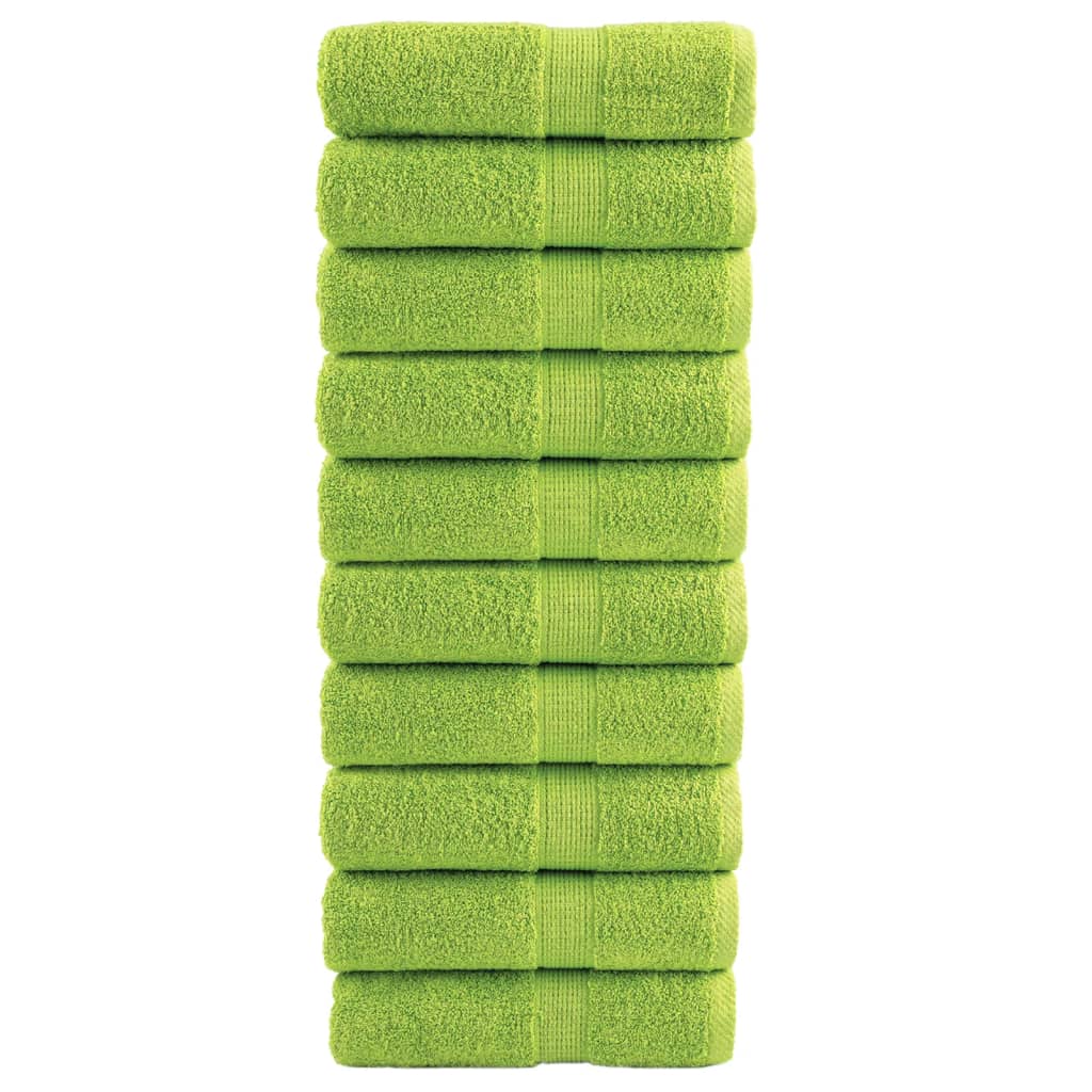 VidaXL asciugamani ospite solund 10 pz 600 g m² 30x50 cm verde mela
