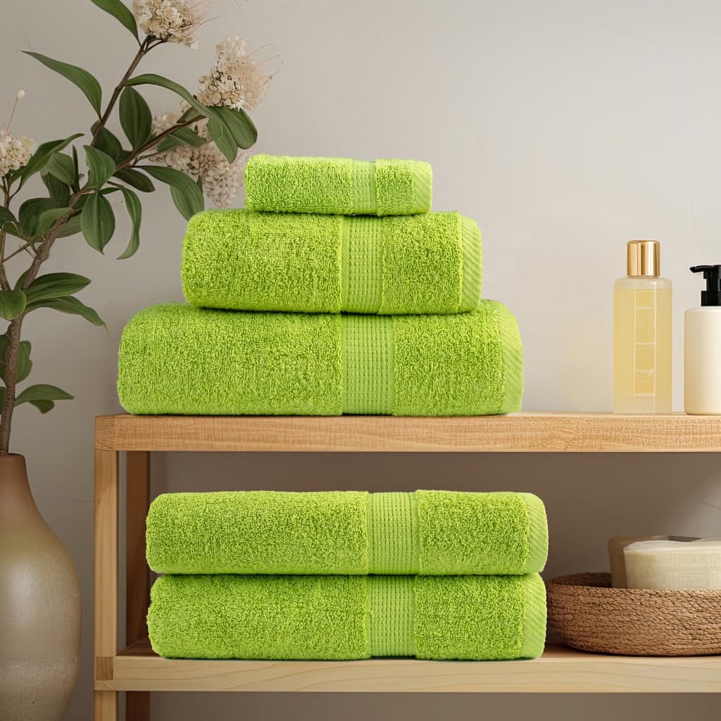 VidaXL asciugamani ospite solund 10 pz 600 g m² 30x50 cm verde mela