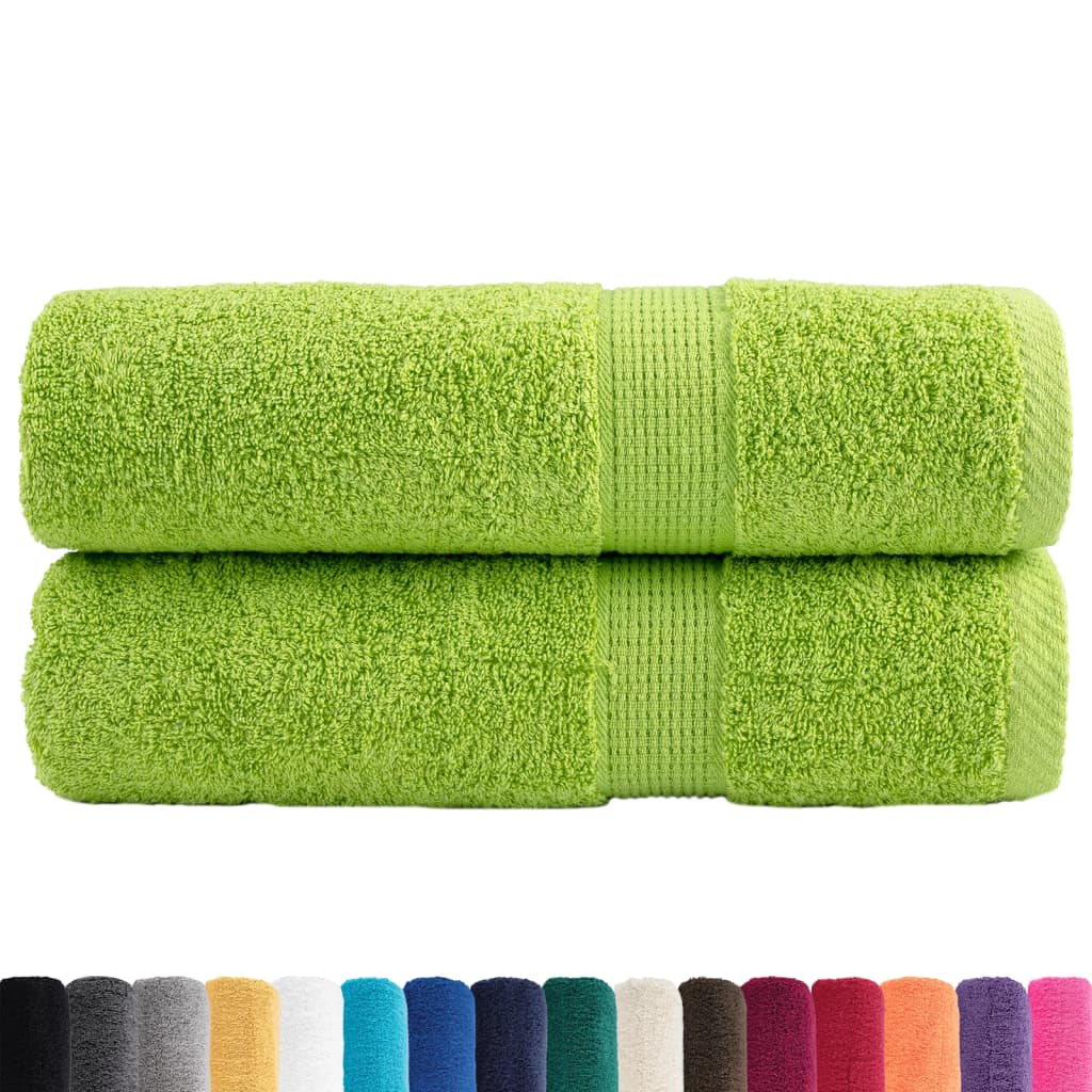 Vidaxl handdoeken solund 2 st 600 g m² 50x100 cm appelgroen
