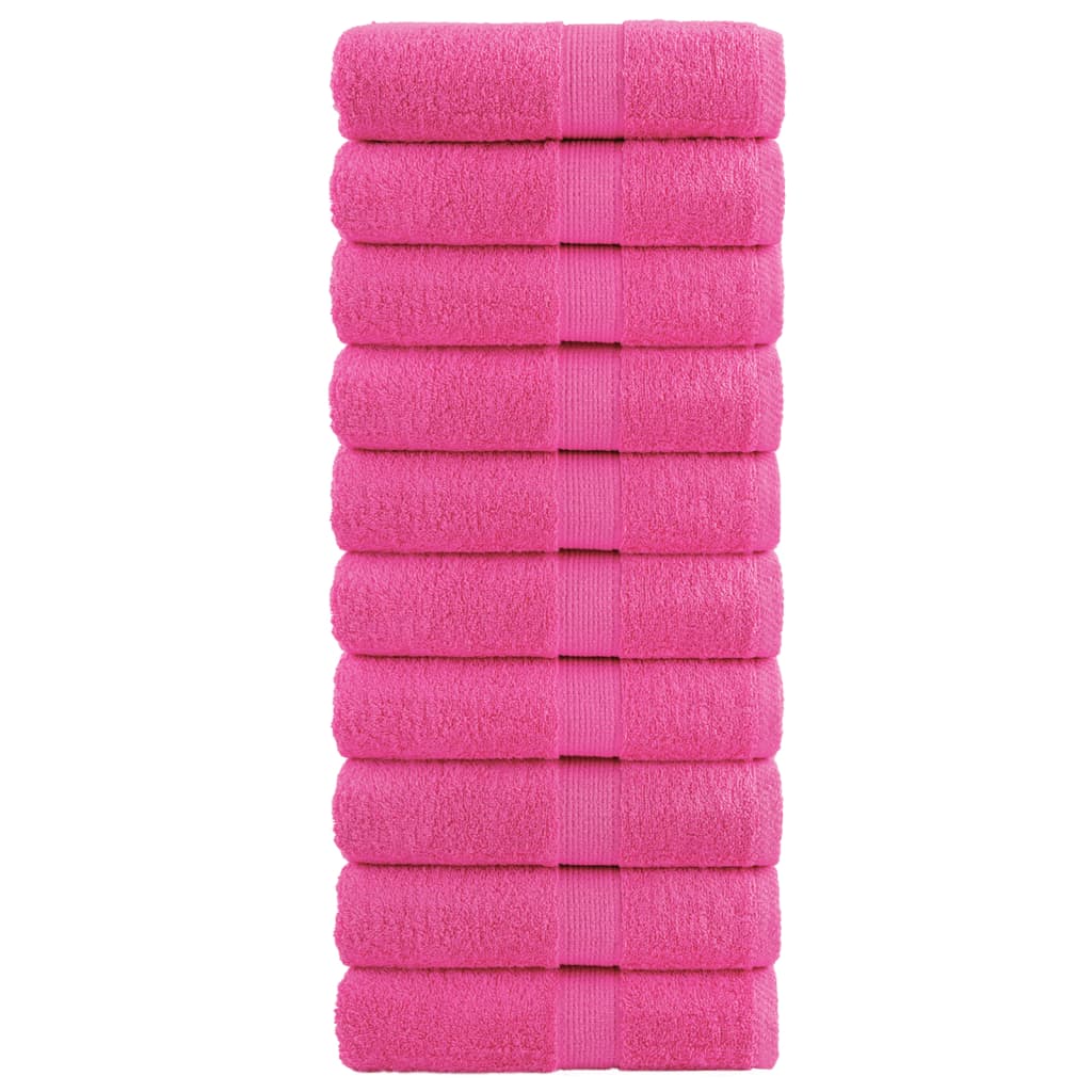 VidaXL asciugamani ospite solund 10 pz 600 g mq 30x50 cm rosa