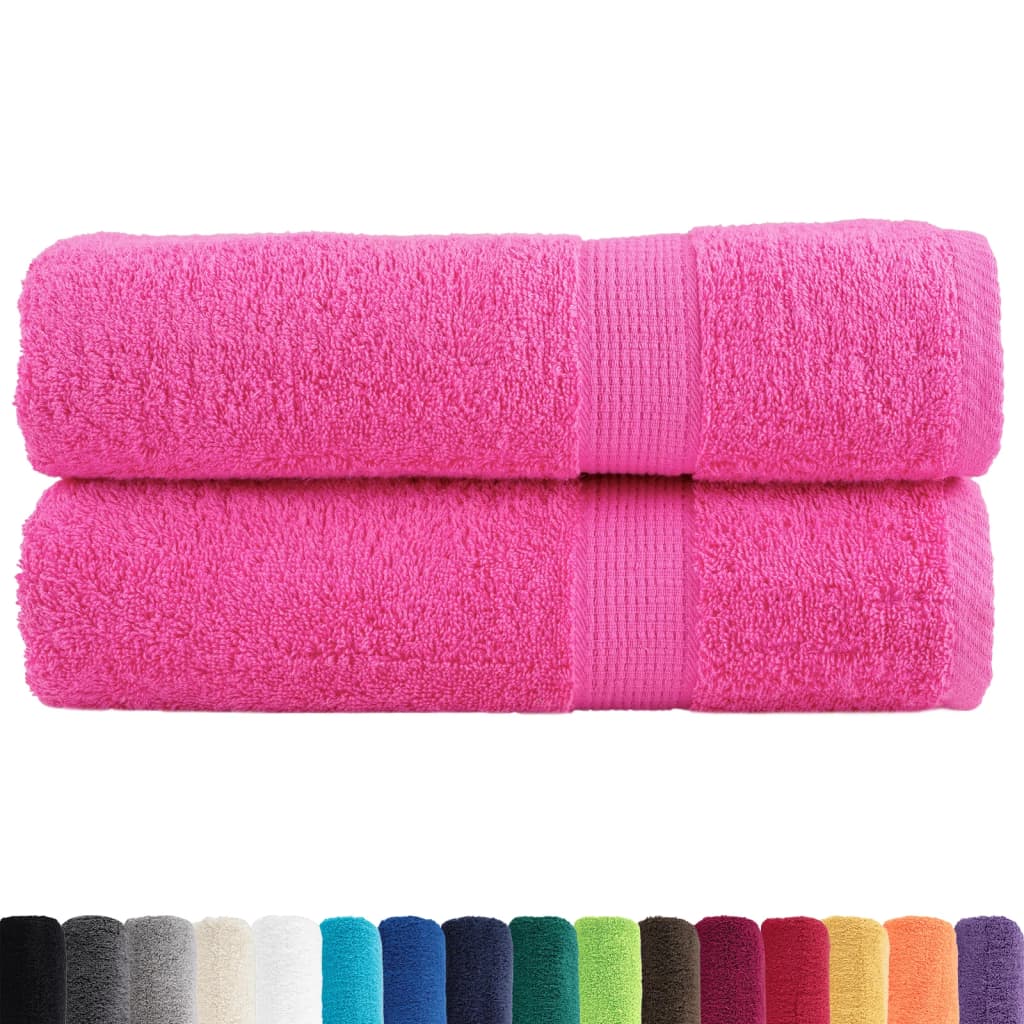 Asciugamani Vidaxx solund 2 pz 600 g m² 50x100 cm rosa