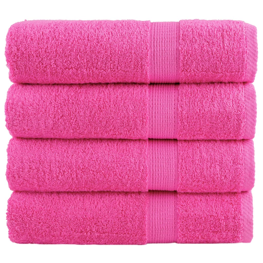 Asciugamani Vidaxx solund 4 pz 600 g m² 50x100 cm rosa