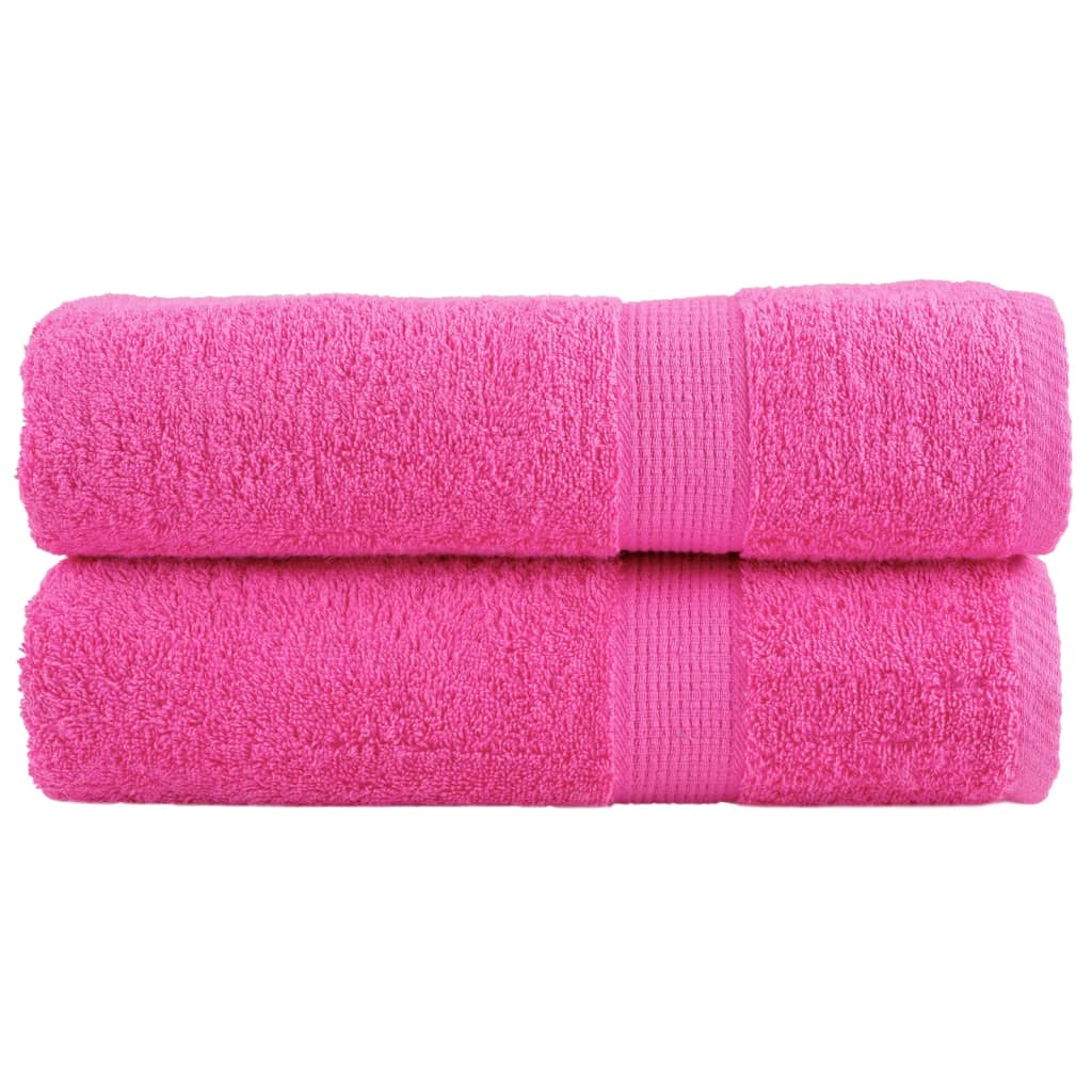 Vidaxl Assessioni da bagno Solund 2 pezzi 600 g m² 70x140 cm Pink