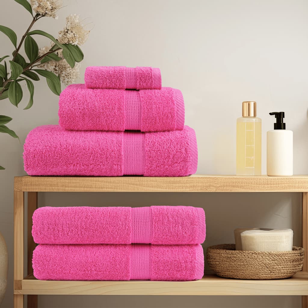 Vidaxl Assessioni da bagno Solund 2 pezzi 600 g m² 70x140 cm Pink