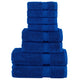 Vidaxl Set di asciugamani a 8 pezzi Solundio 600 g m² blu