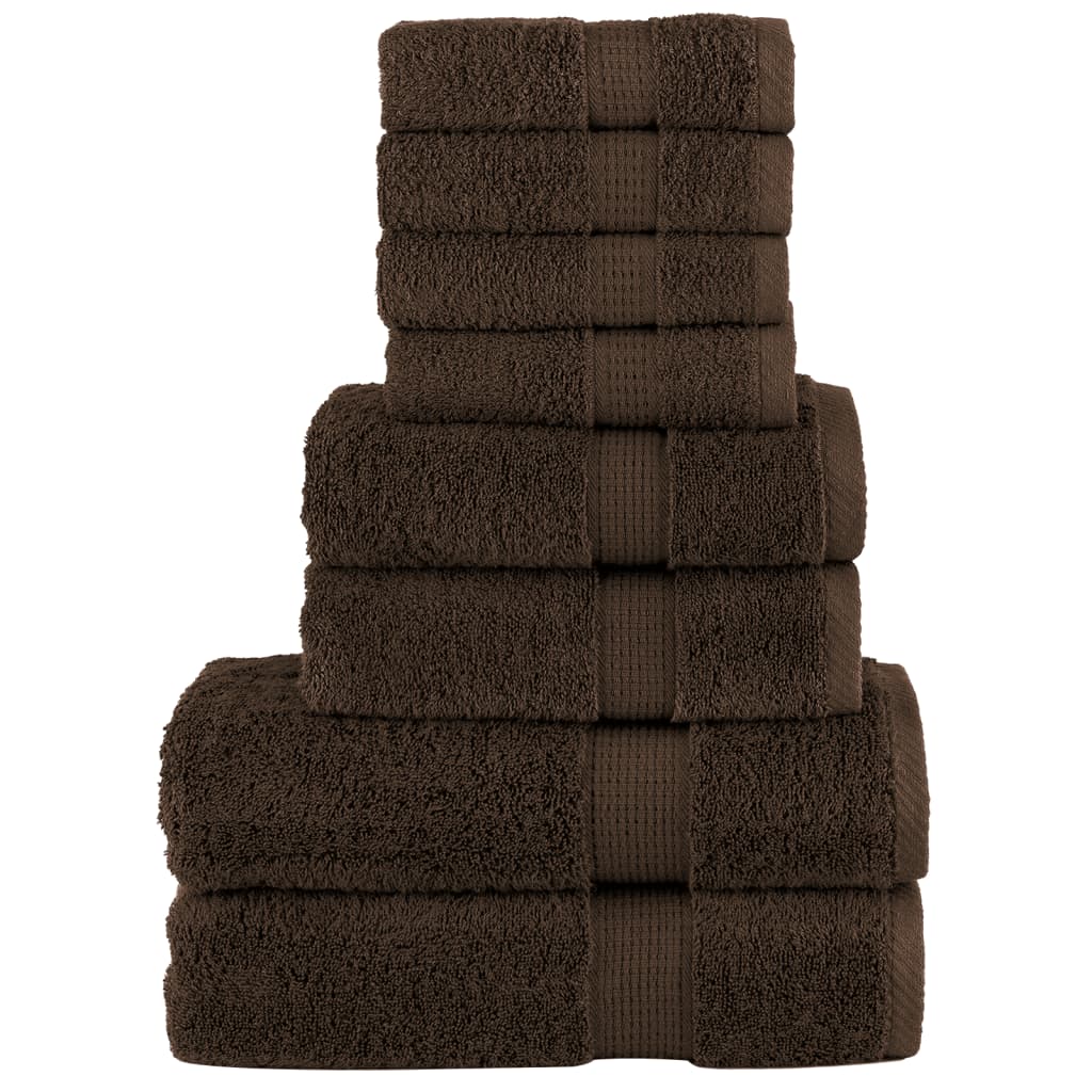 Vidaxx juego de toallas 8 piezas solund 600 g m² marrón