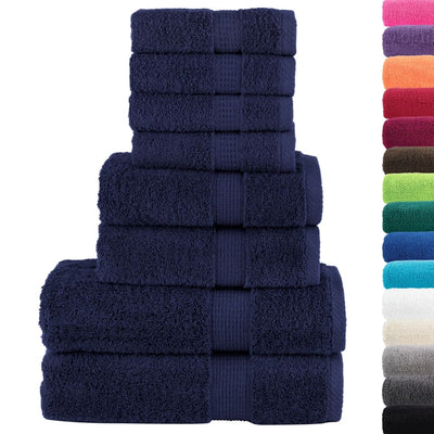 Vidaxl Toallas de 8 piezas Solund de 600 g m² azul marino