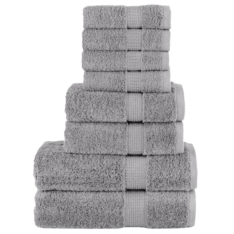 Vidaxl Set di asciugamani a 8 pezzi Solundio 600 g m² grigio