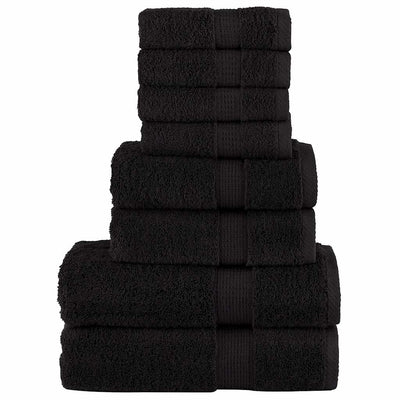 Vidaxl Set di asciugamani a 8 pezzi Solund 600 g m² nero