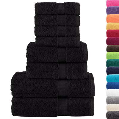 Vidaxl Solund de toalla de 8 piezas de 600 g m² negro