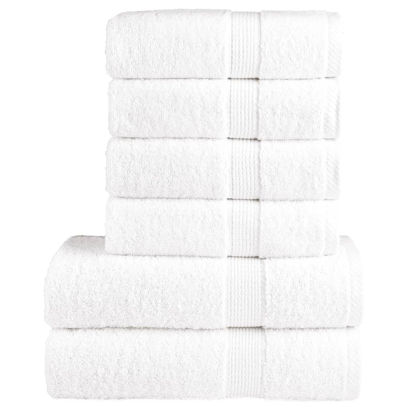 Vidaxl Set di asciugamani da 6 pezzi Solundio 600 g m² bianco