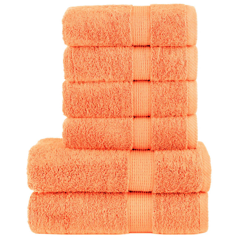 Vidaxl Set di asciugamani da 6 pezzi Solundio 600 g m² Arancione