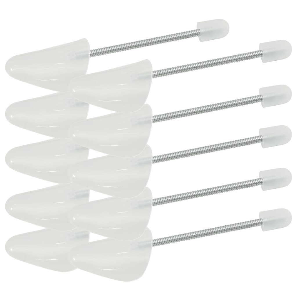 Vidaxl Shoe Spanners 5 paia di bianco europeo 38-44 in plastica
