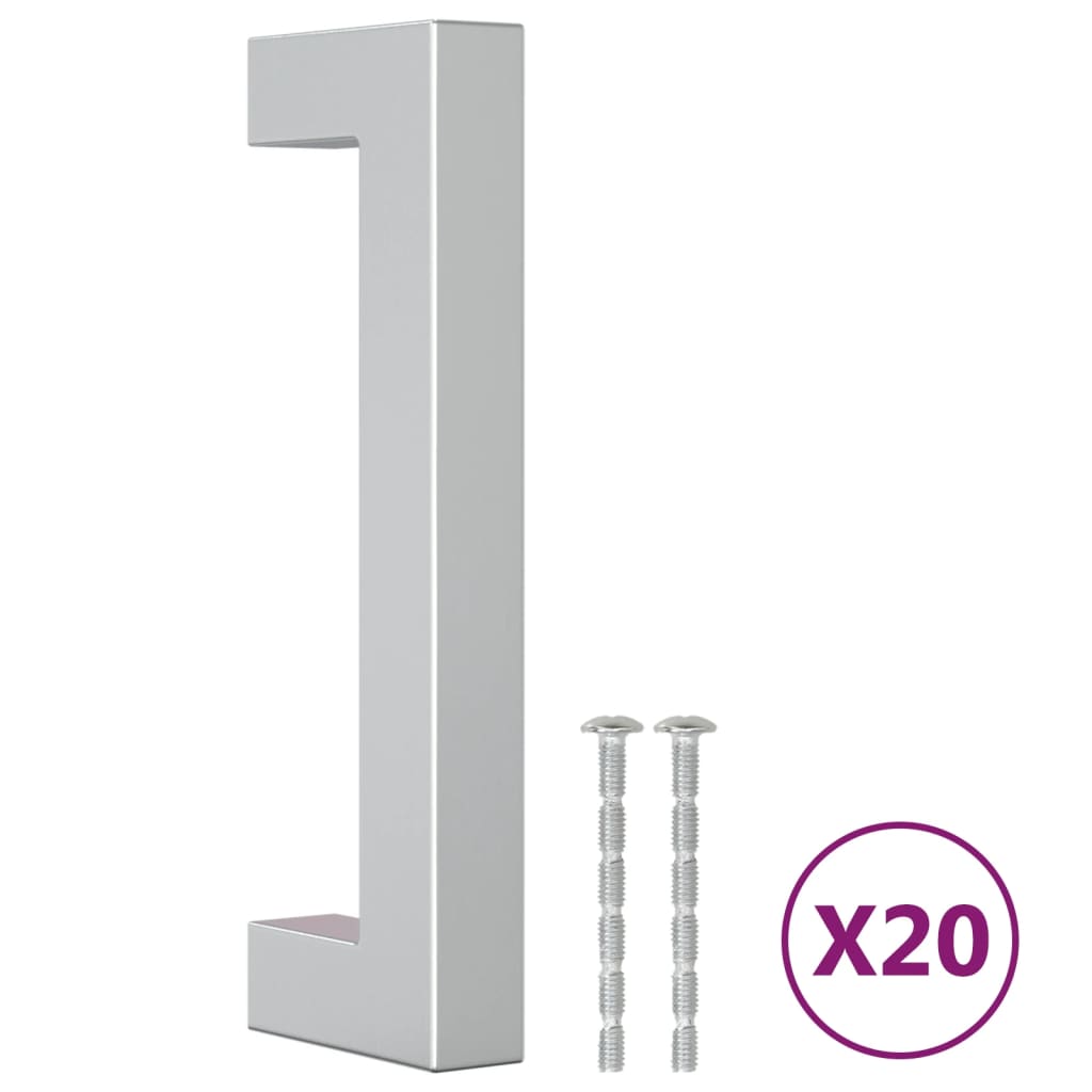 VidaXL tiradores 20 piezas 96 mm acero inoxidable color plata
