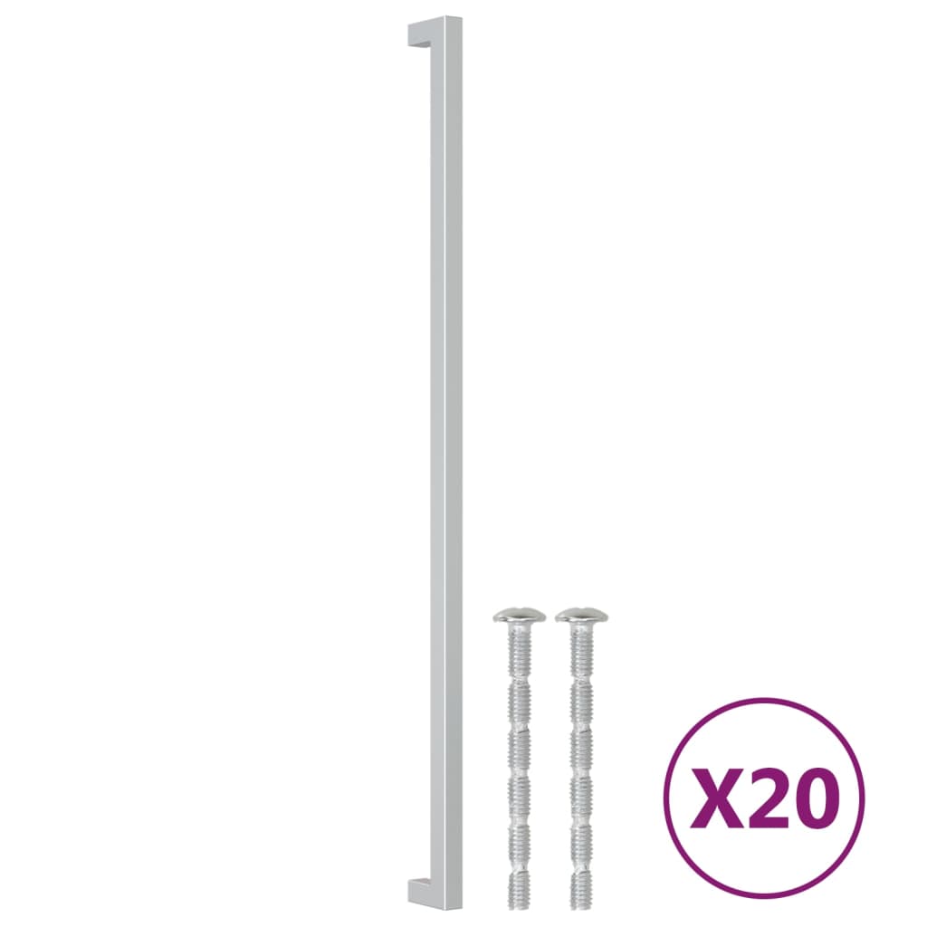 VidaXL tiradores 20 piezas 480 mm acero inoxidable color plata