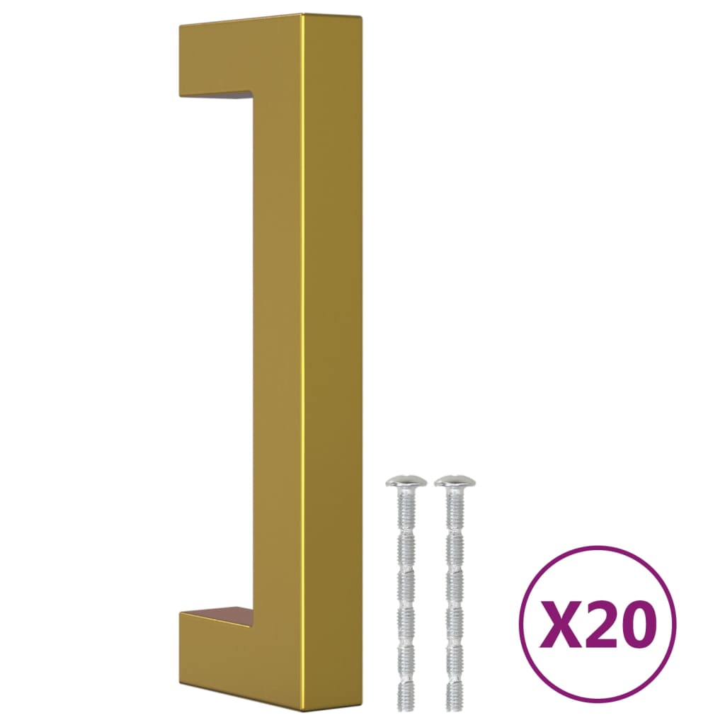 Maniglie VidaXL 20 pz. 96 mm in acciaio inossidabile color oro