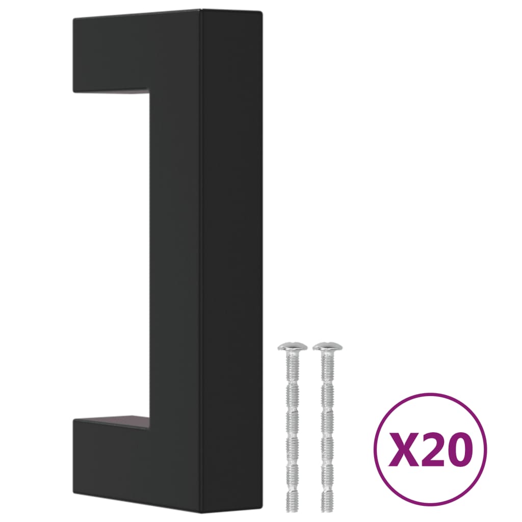 VidaXL tiradores 20 piezas 64 mm acero inoxidable negro