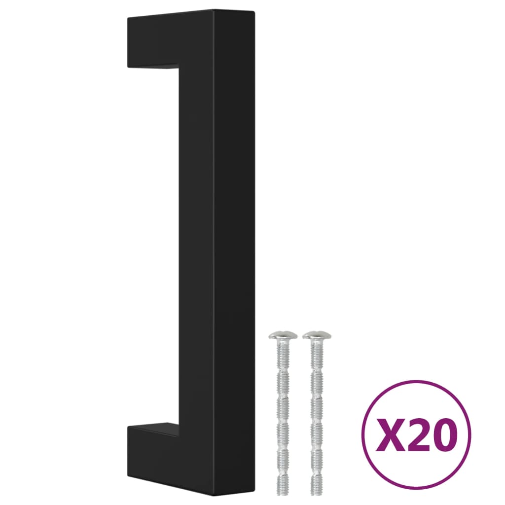 Maniglie VidaXL 20 pezzi 96 mm in acciaio inossidabile nero