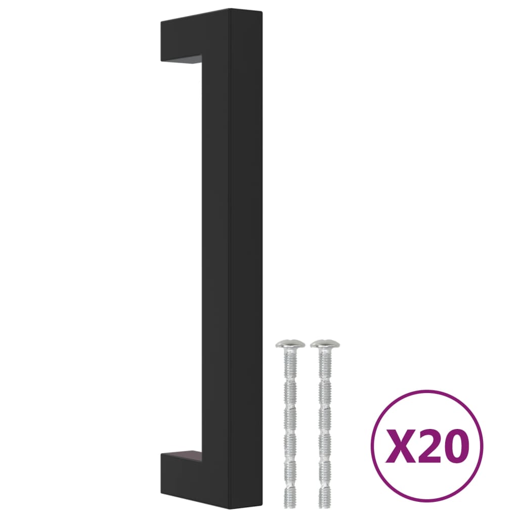 VidaXL tiradores 20 piezas 128 mm acero inoxidable negro
