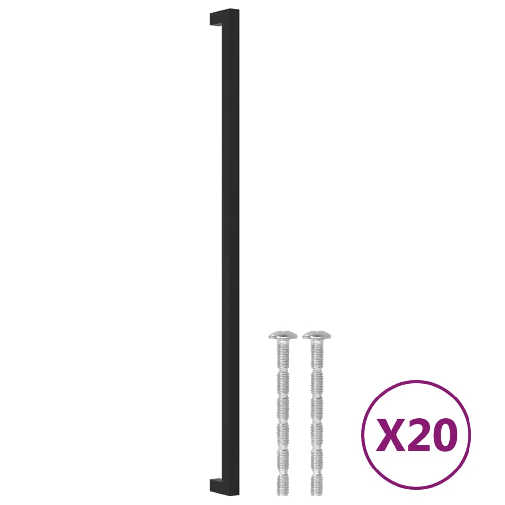 Maniglie VidaXL 20 pezzi 480 mm in acciaio inossidabile nero