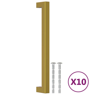 VidaXL tiradores 10 piezas 192 mm acero inoxidable dorado