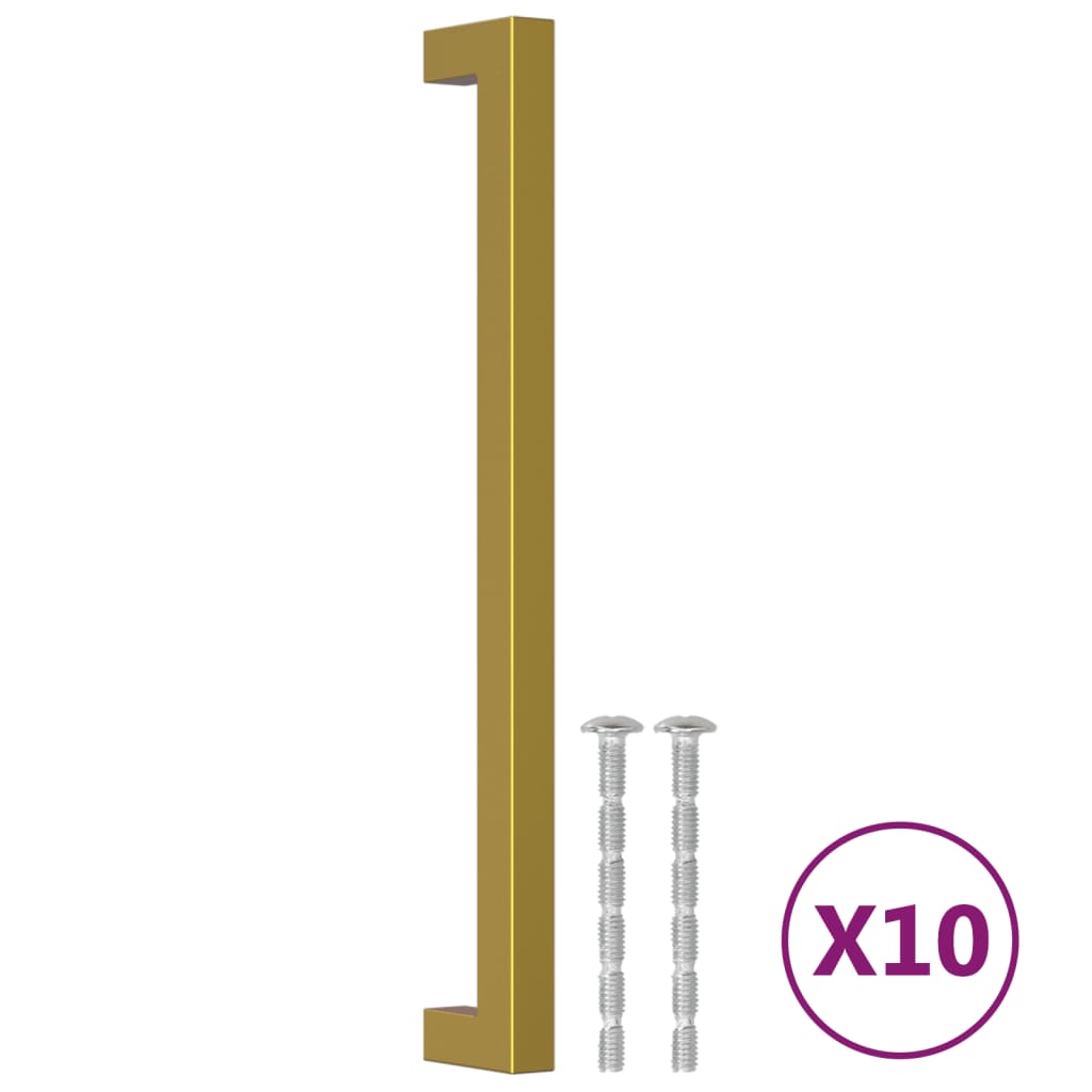 Vidaxl handvatten 10 st 224 mm roestvrij staal goudkleurig