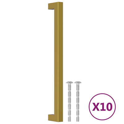 VidaXL tiradores 10 piezas 224 mm acero inoxidable dorado