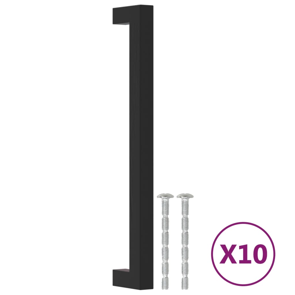 Maniglie VidaXL 10 pezzi 192 mm in acciaio inossidabile nero
