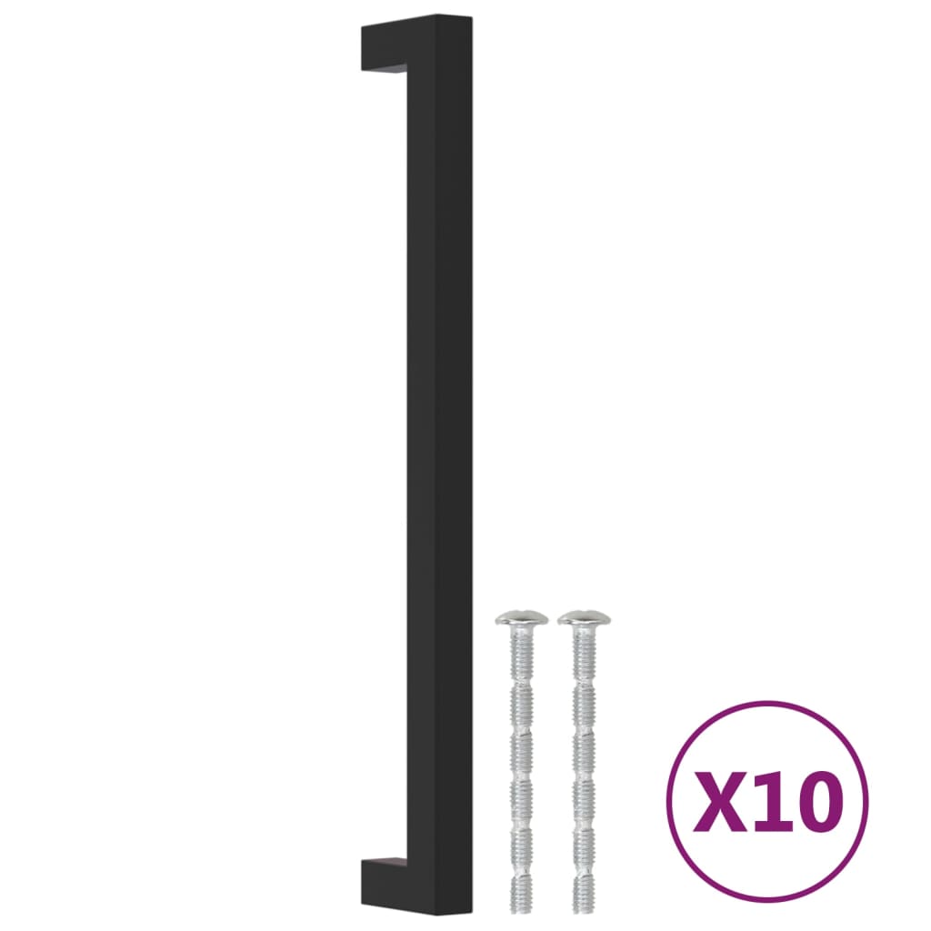 Maniglie VidaXL 10 pezzi 224 mm in acciaio inossidabile nero