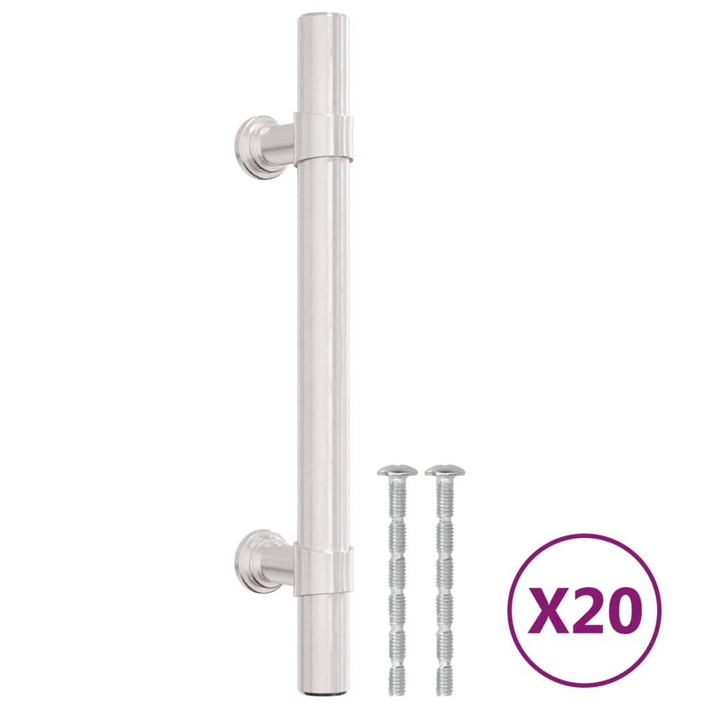 Maniglie VidaXL 20 pz. 96 mm in acciaio inossidabile color argento