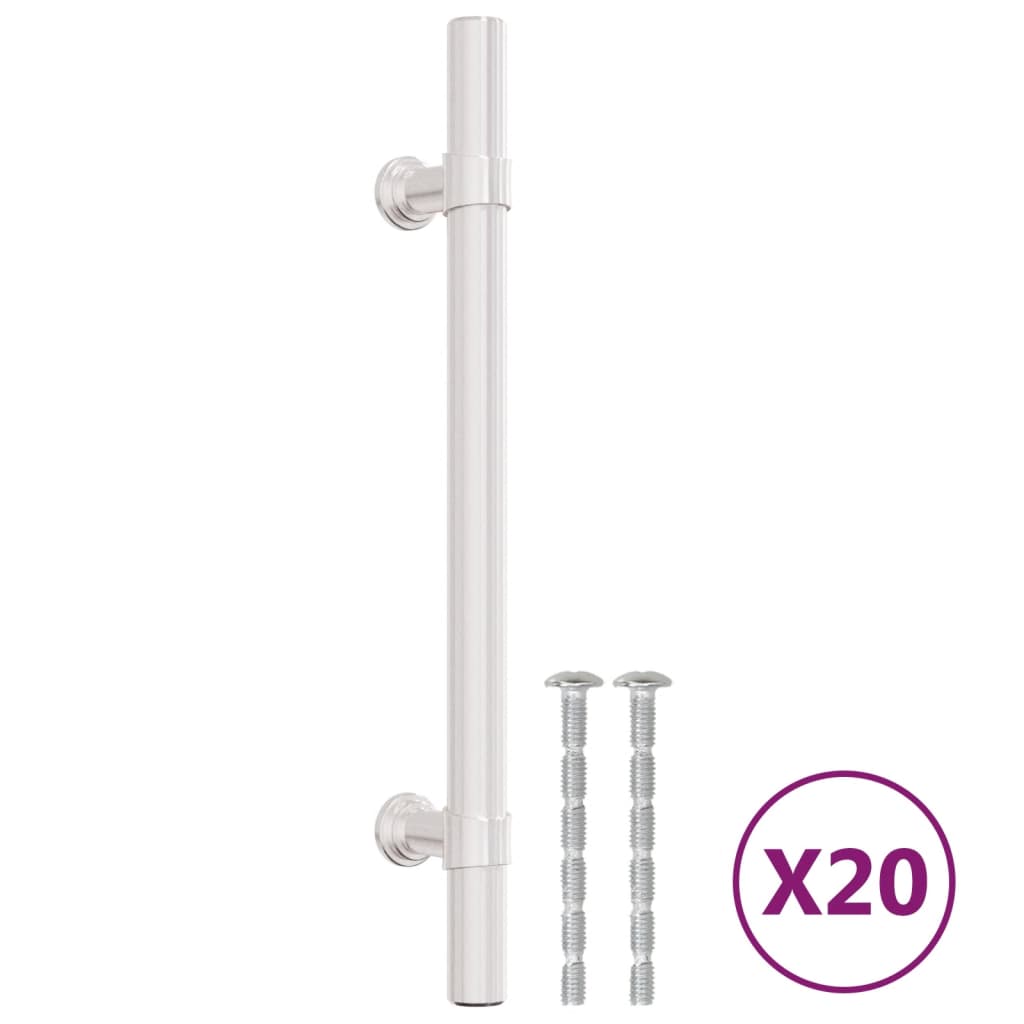 Maniglie VidaXL 20 pz. 128 mm in acciaio inox color argento