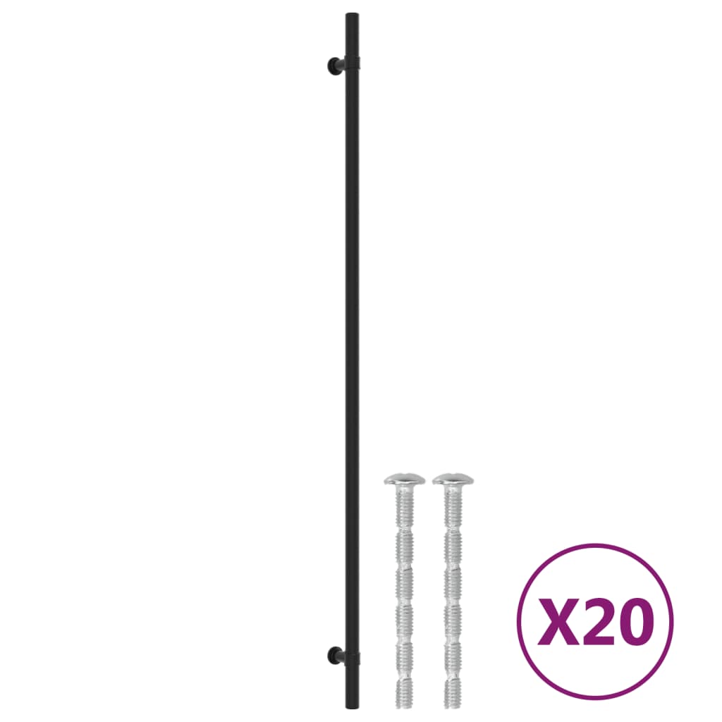 Maniglie VidaXL 20 pezzi 480 mm in acciaio inossidabile nero