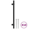 Maniglie VidaXL 10 pezzi 192 mm in acciaio inossidabile nero